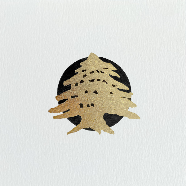 Cedars of Gold (limited edition)
2021 ink and gold leaf on paper 20x20 cm