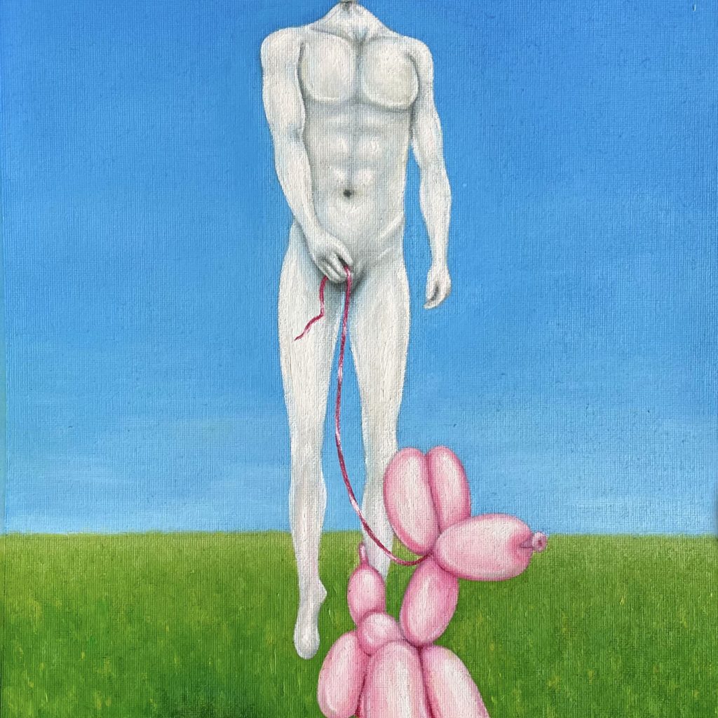 Comme un ballon blanc et un rose (sold)
2024 oil on canvas 40x28 cm