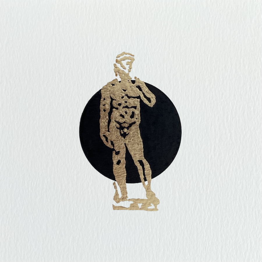 David of Michelangelo (limited edition)
2022 ink and gold leaf on paper 20x20 cm